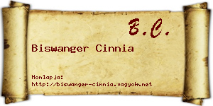 Biswanger Cinnia névjegykártya